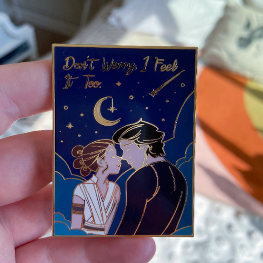 Reylo I Feel It Too Gold Plated Hard Enamel Pin, 2.5"