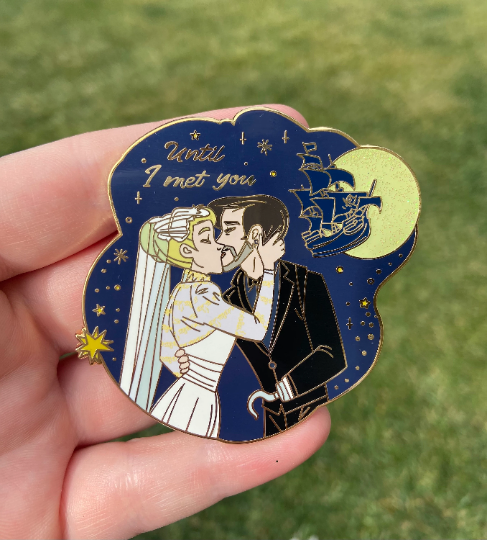2.5" Hard Enamel Gold Plated Captain Swan Wedding Pin Limited Edition