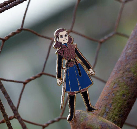 2.25 Inch Hard Enamel Gold Plated Fantasy Pin, Game Of Thrones, Arya Stark