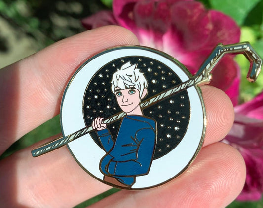 1.75" Jack Frost Rise of the Guardians Gold Plated Enamel Pin