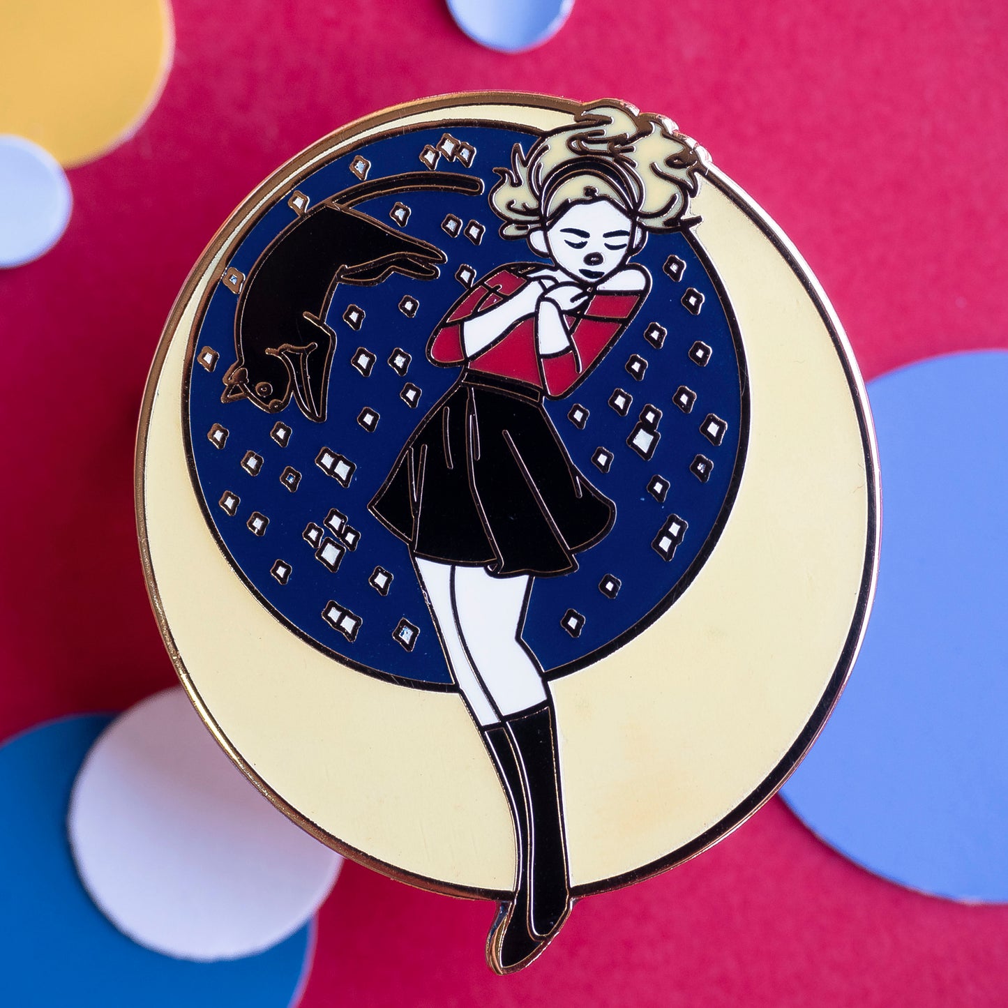 Sabrina The Teenage Witch Enamel Pin, Glow in the Dark, Gold Plated Hard Ename